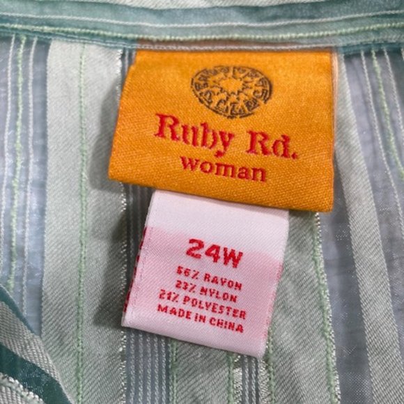 Ruby Rd Mint Green Button Front Top - Picture 8 of 8